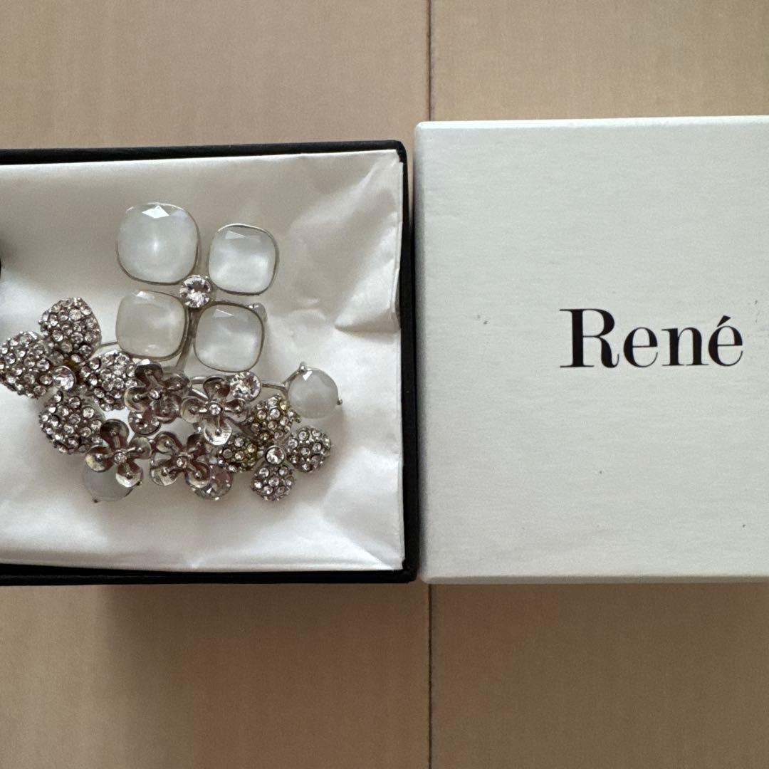 Rene ルネ お花 フラワーモチーフ クリスタルブローチ 入学式に