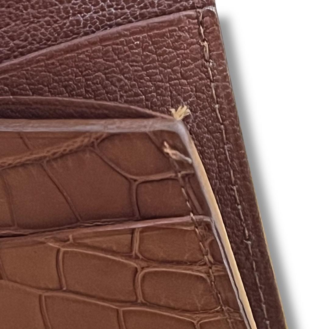 カミーユ・フォルネ アリゲーター ミニ ケース 箱付き ブラウン