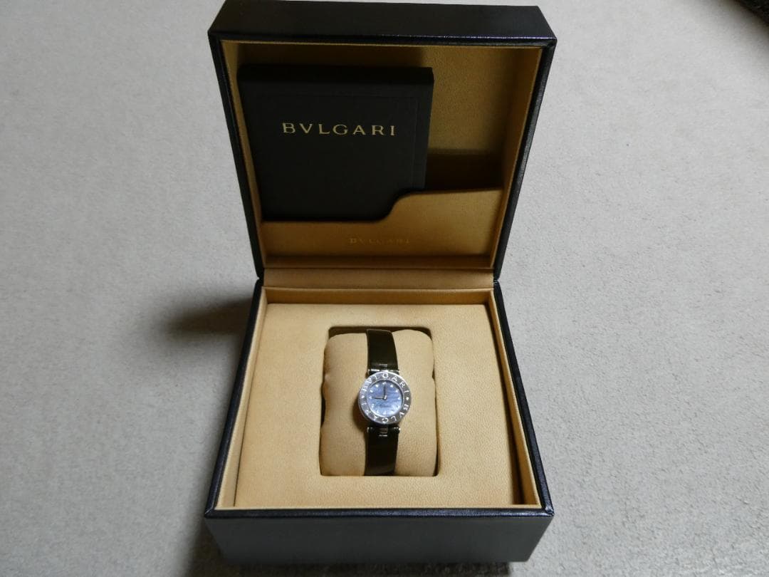 み*え様 再値下げ　BVLGARI B.zero1 青文字盤 茶色ストラップ