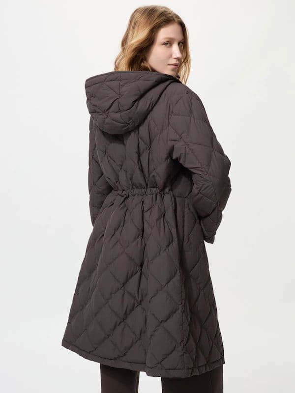 ユニクロ パフテックロングコートリラックスフィット ブラウン M