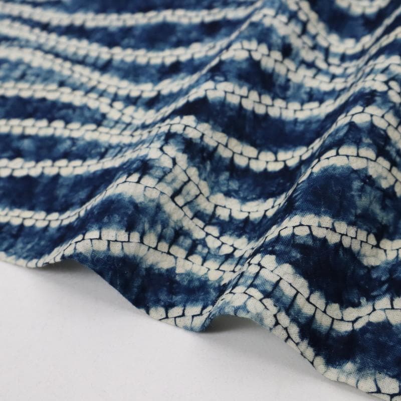 《しぼり◆浴衣■折縫い絞り◆ゆるやか流線模様■濃紺◆木綿夏着物◆US7-14》