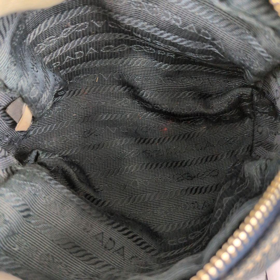 【美品】プラダ☆三角ロゴ　デニム　ゴールド　ミニポーチ　かわいい