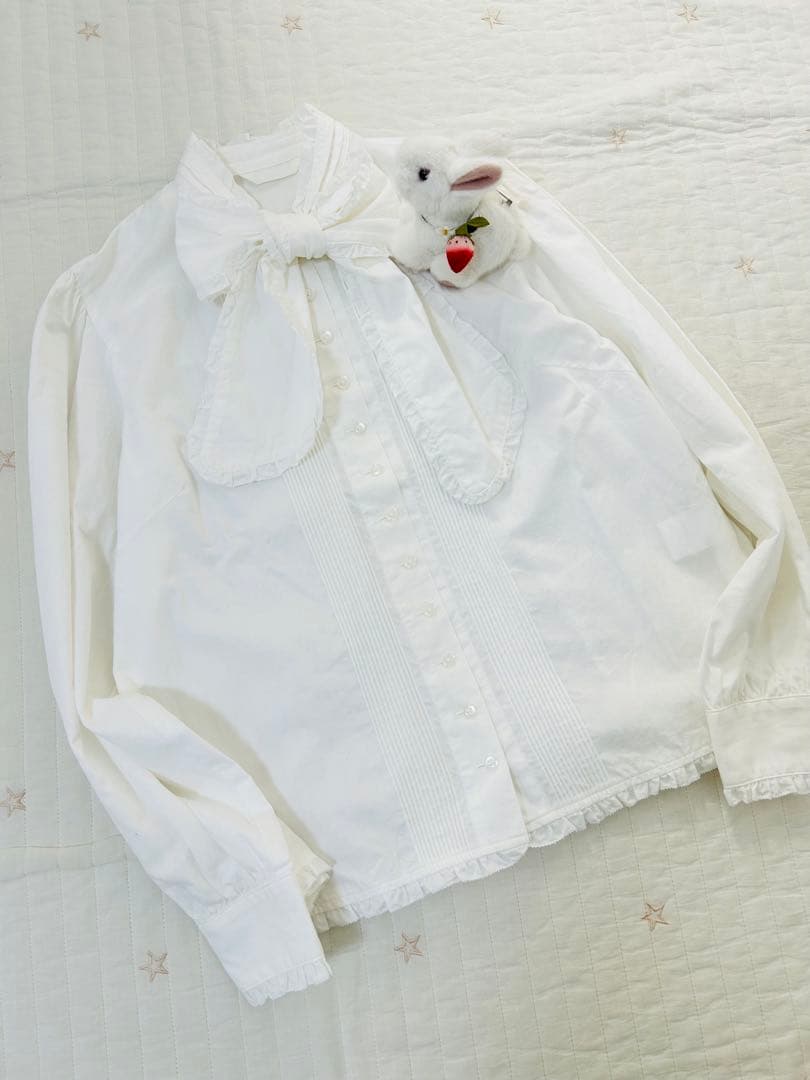 ピンクハウス　リボンタイ　ブラウス　長袖　2023 綿