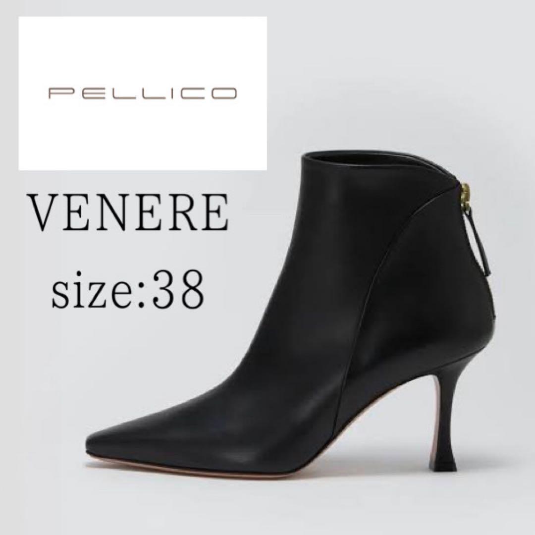 ペリーコPELLICO／VENEREショートブーツ 8.0cmブラック(38)