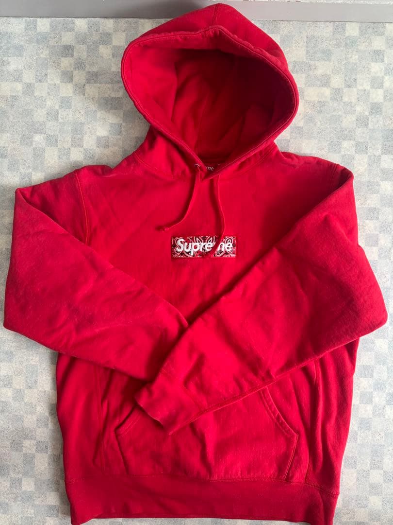 Supreme box logo ペイズリー パーカー Lサイズ
