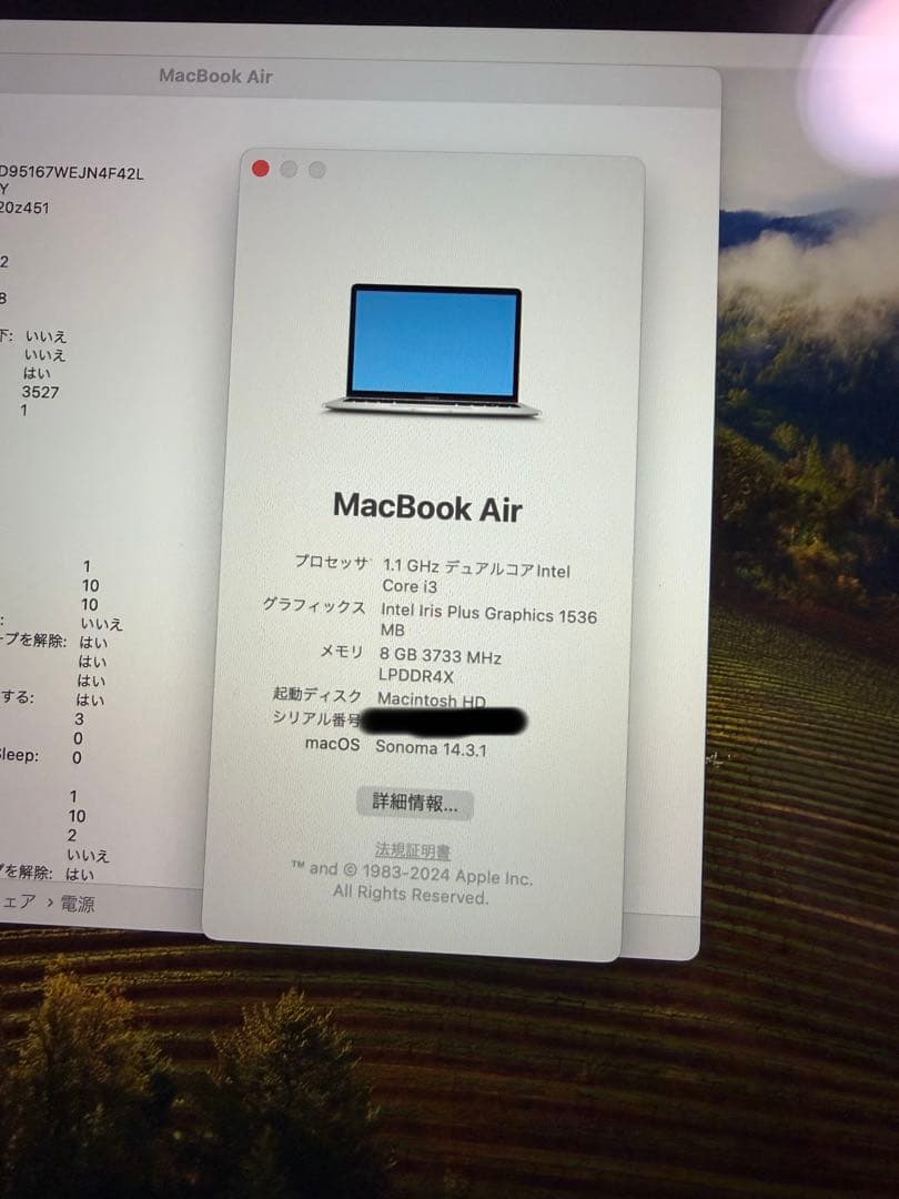 Apple MacBook Air 13.3インチ Intel Core i3