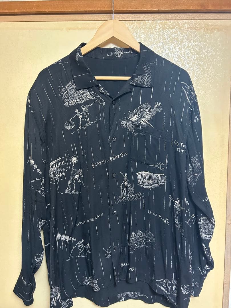 【美品】Porter Classic ポータークラシック 長袖アロハシャツ 黒M