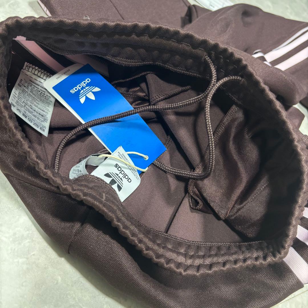 ☆人気　adidas ジャージ　トラックパンツ　ブラウン×ピンク　XS