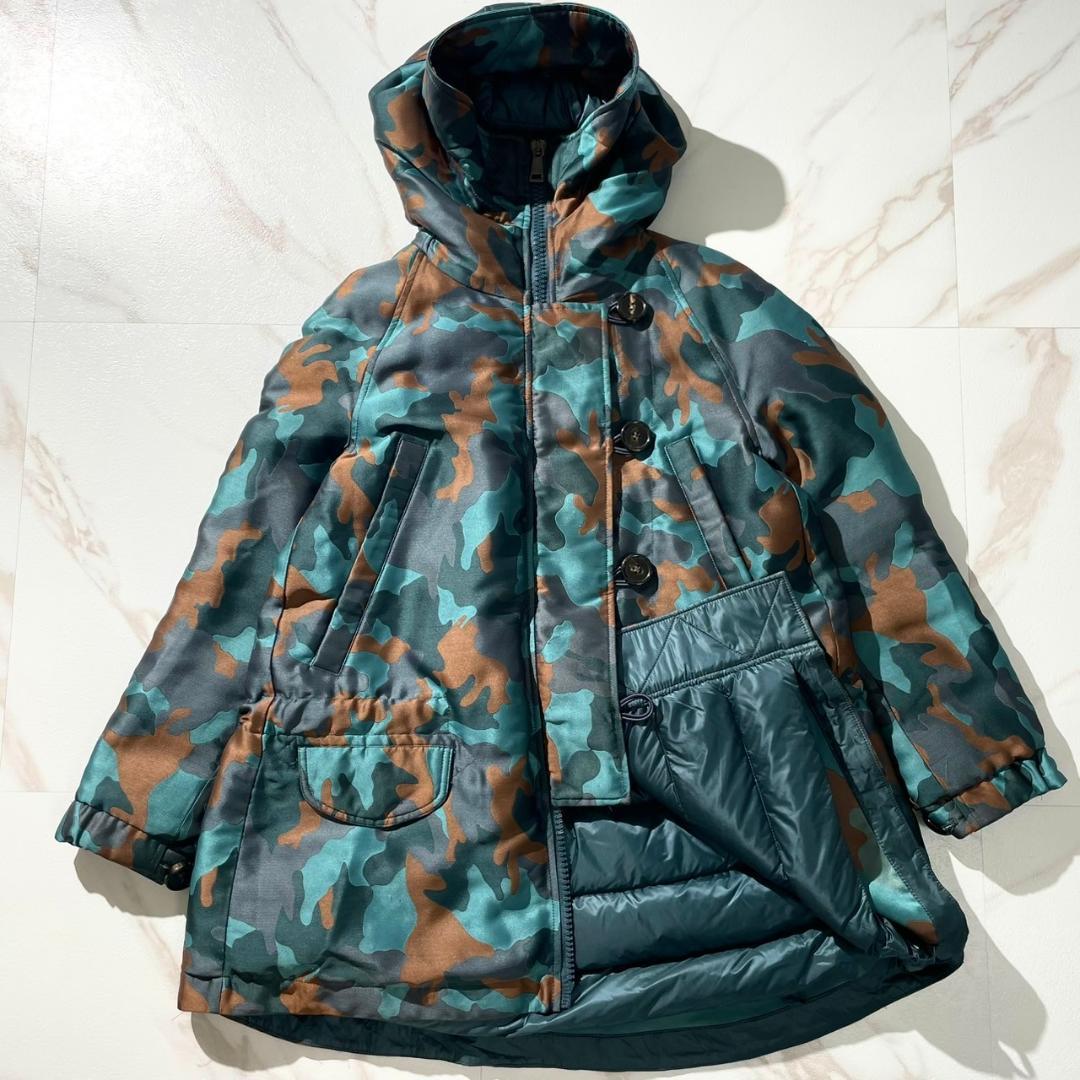 極美品✨モンクレール カモフラ 迷彩 ダウンジャケット フード コート サイズ０