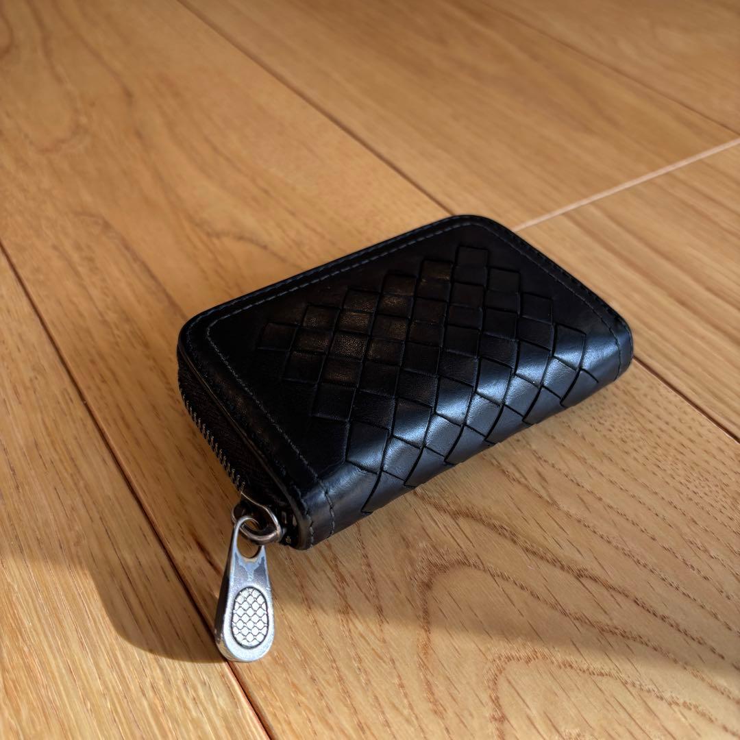 ボッテガ　ブラックレザー編み込みケース