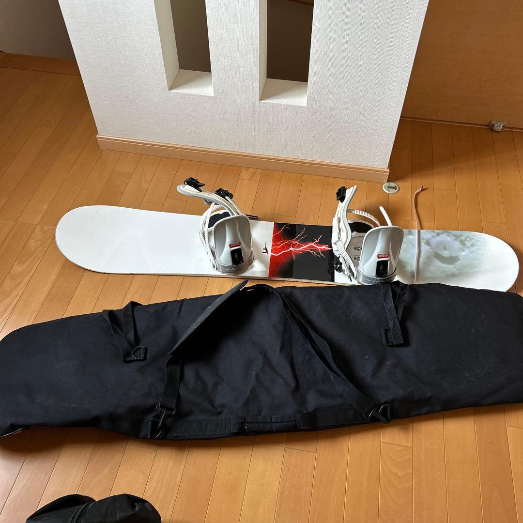 スノーボードビンディング ホワイト/ブラックケース付石原工務店