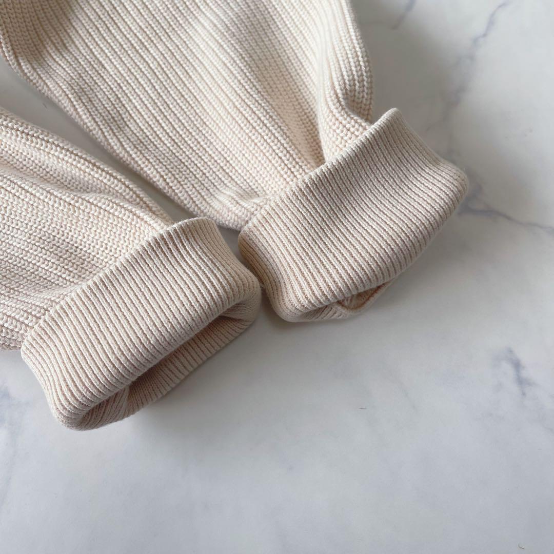 MHL. マーガレットハウエル コットン リブニット カーディガン ベージュ