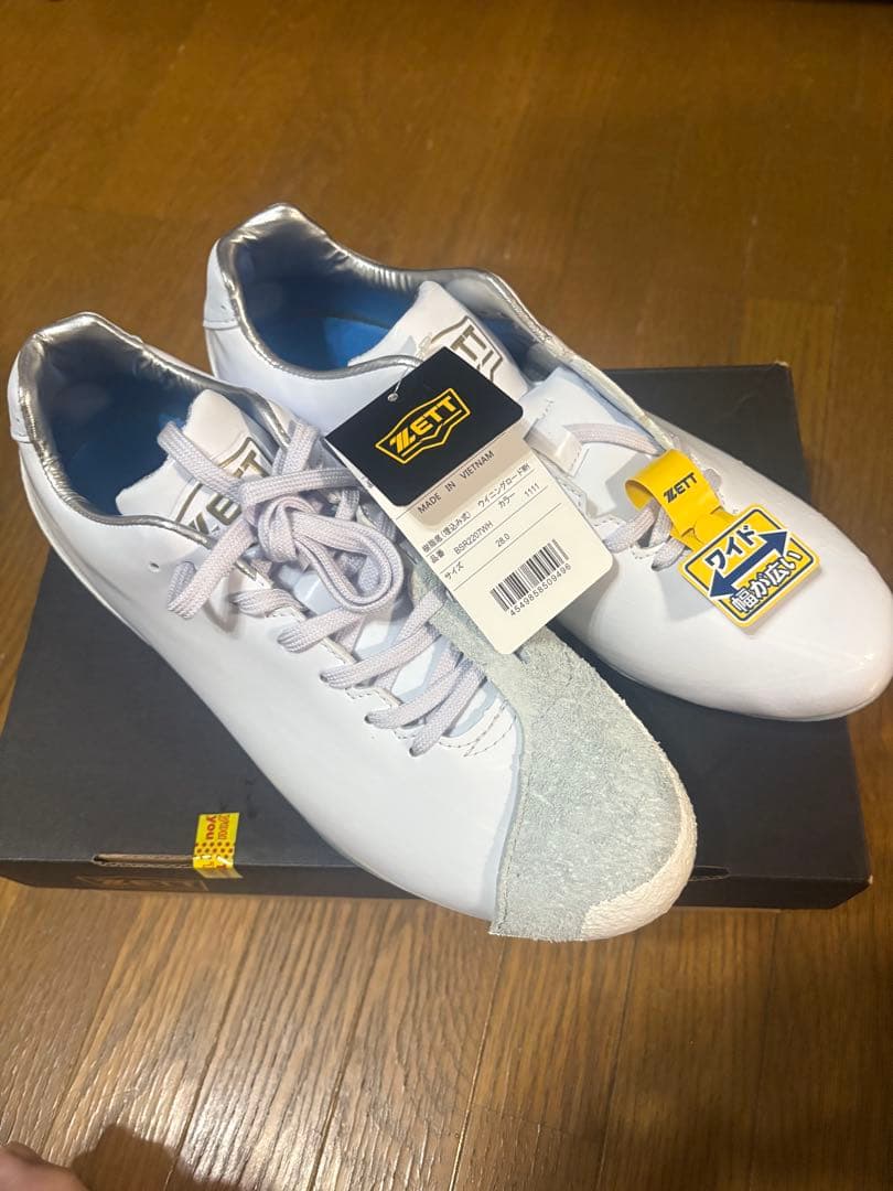 ZETT BSR2207WH28.0cm ホワイト/ホワイト ピーカバー付き