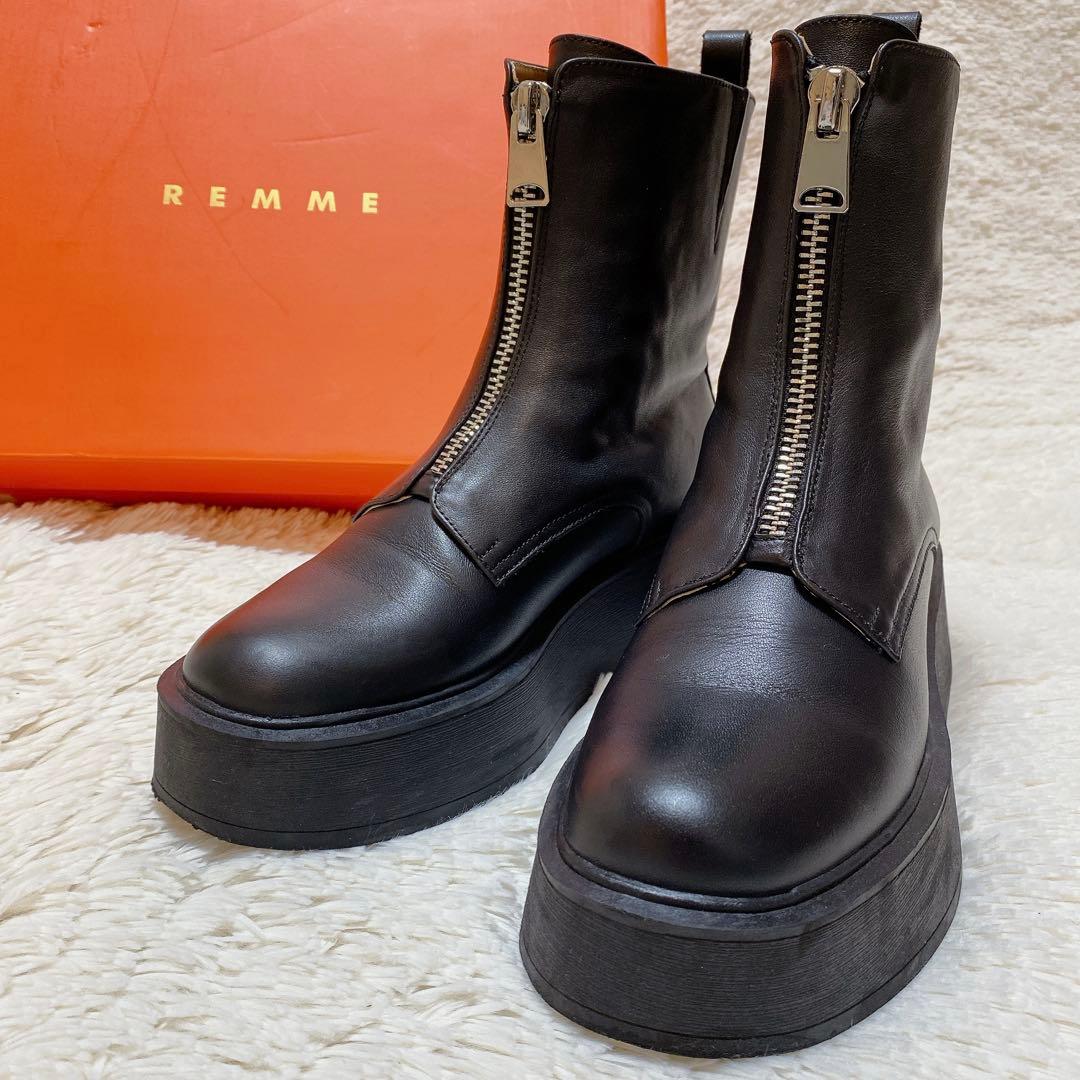 美品✨箱付き　REMME レメ　センタージップショートブーツ　厚底　2024年