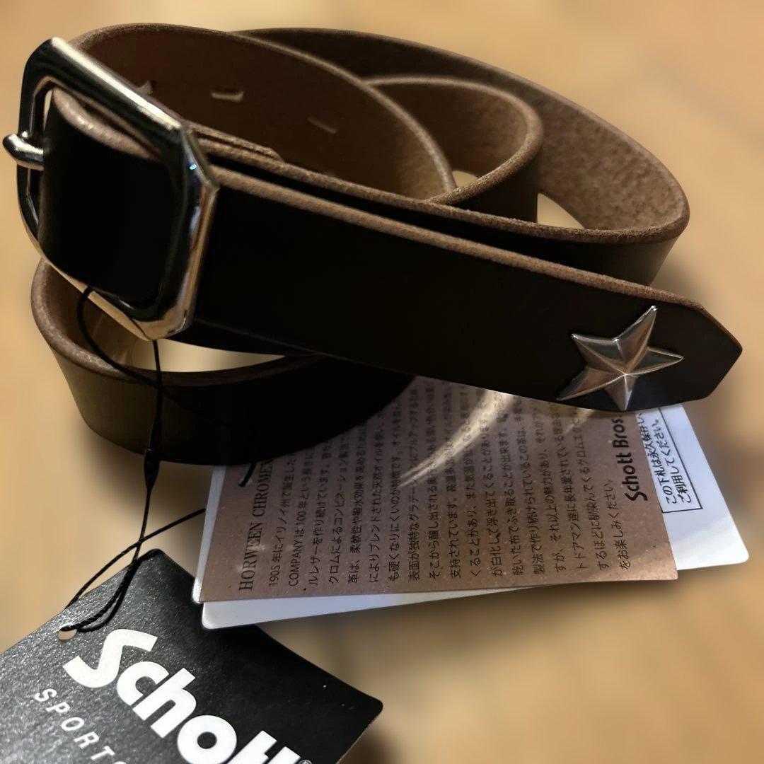 送料無料！新品タグ付　Schottブラックレザーベルト　3129046本革　38