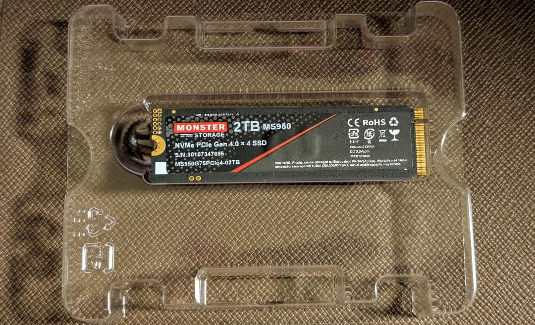 内蔵型SSD MONSTER STORAGE MS950 2TB SSD