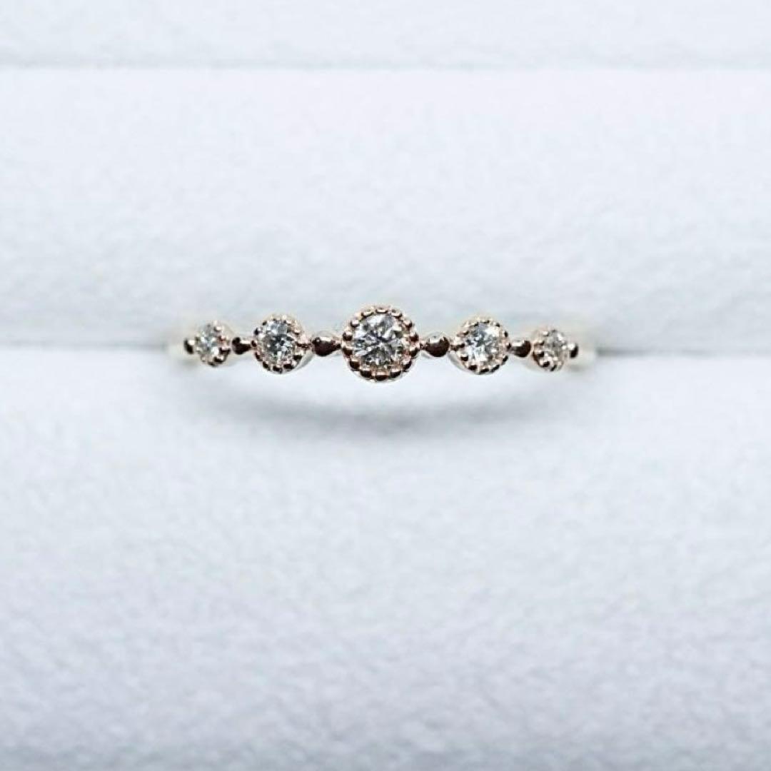 ヴァンドームアオヤマ　K18ピンクゴールド　ダイヤモンド　リング　ミル