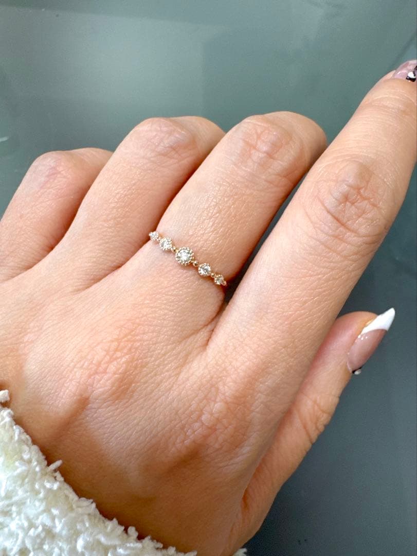 ヴァンドームアオヤマ　K18ピンクゴールド　ダイヤモンド　リング　ミル