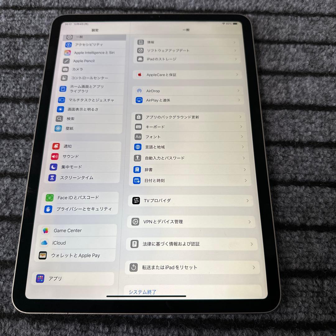 119 iPad Pro 11 4世代 128GB Wi-Fiモデル グレイ