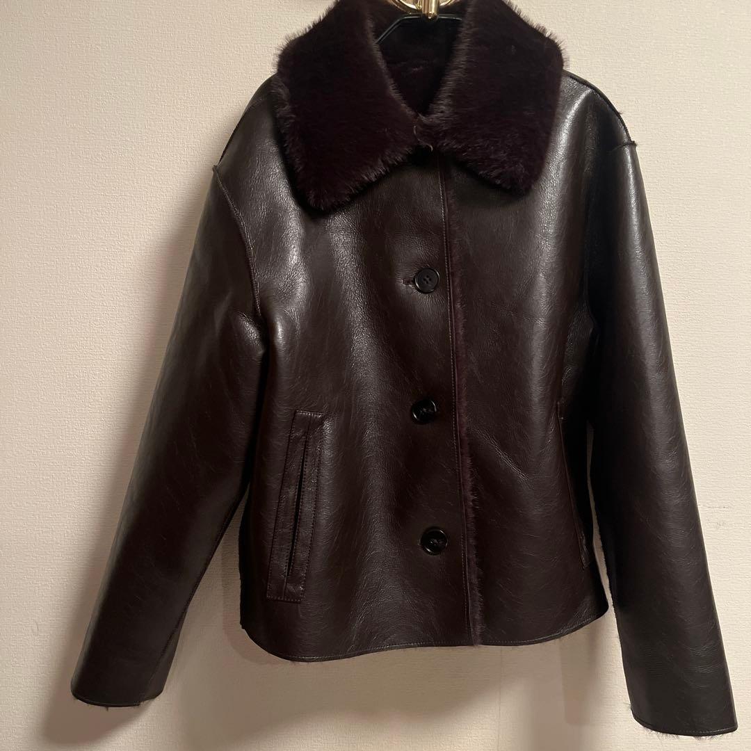 リバーシブル ダブルフェイス フェイクレザージャケット