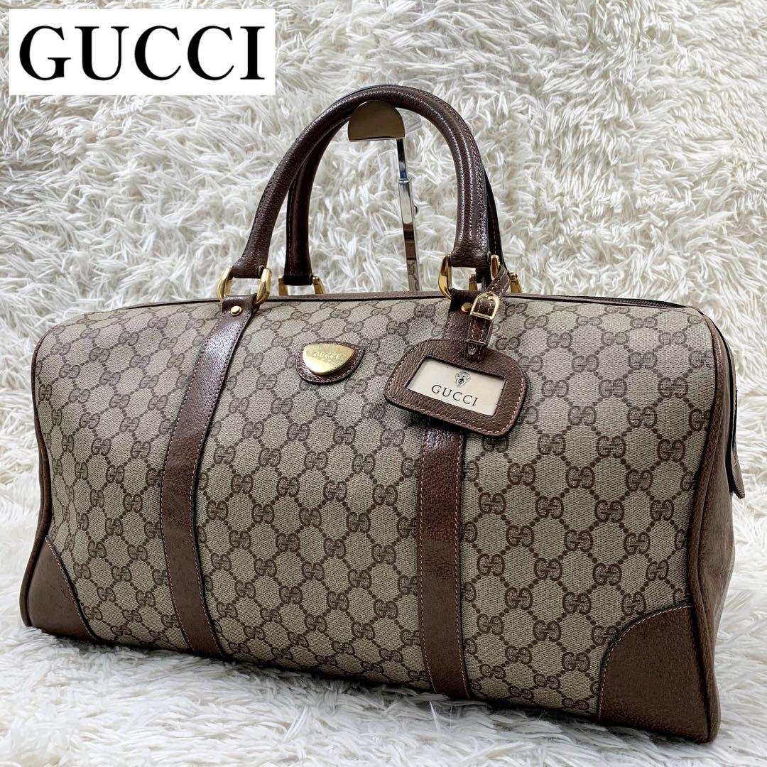 【✨美品✨】オールドグッチ ボストンバッグ 大容量 GGスプリーム ブラウン