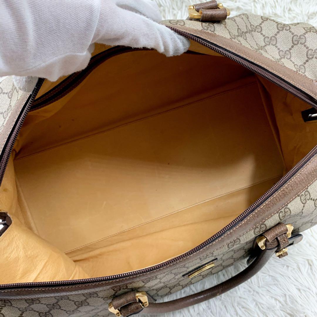 【✨美品✨】オールドグッチ ボストンバッグ 大容量 GGスプリーム ブラウン