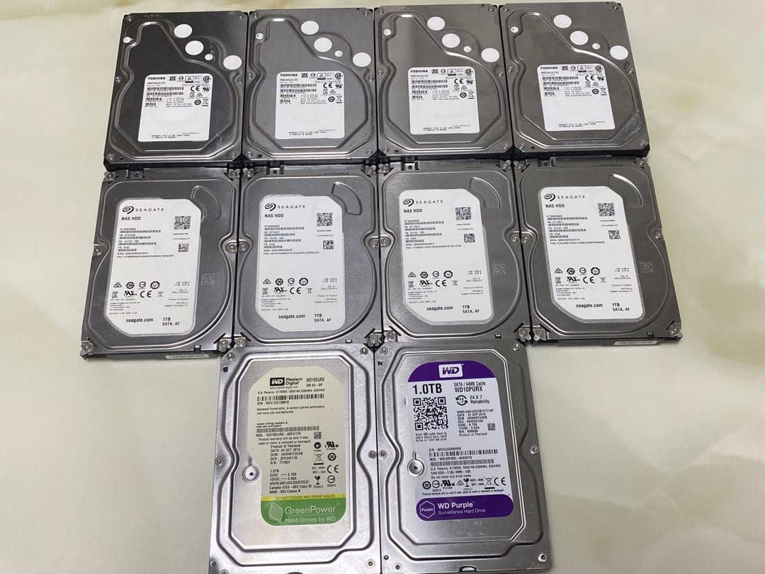 3.5インチHDD 1TB 10台セット