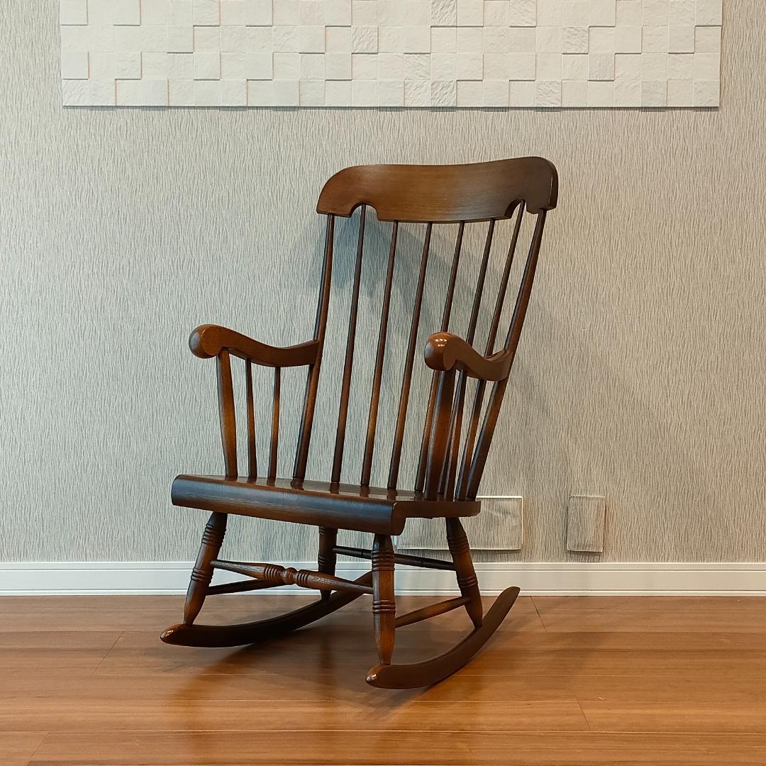 美品　飛騨産業　ロッキングチェア　穂高　キツツキ