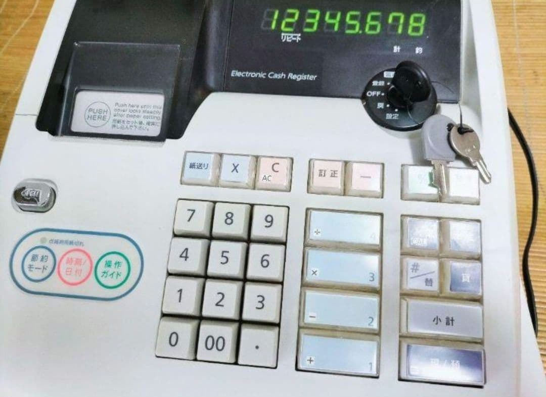 カシオレジスター　TE-M80　中古品　人気機種感熱紙　送料無料　753698