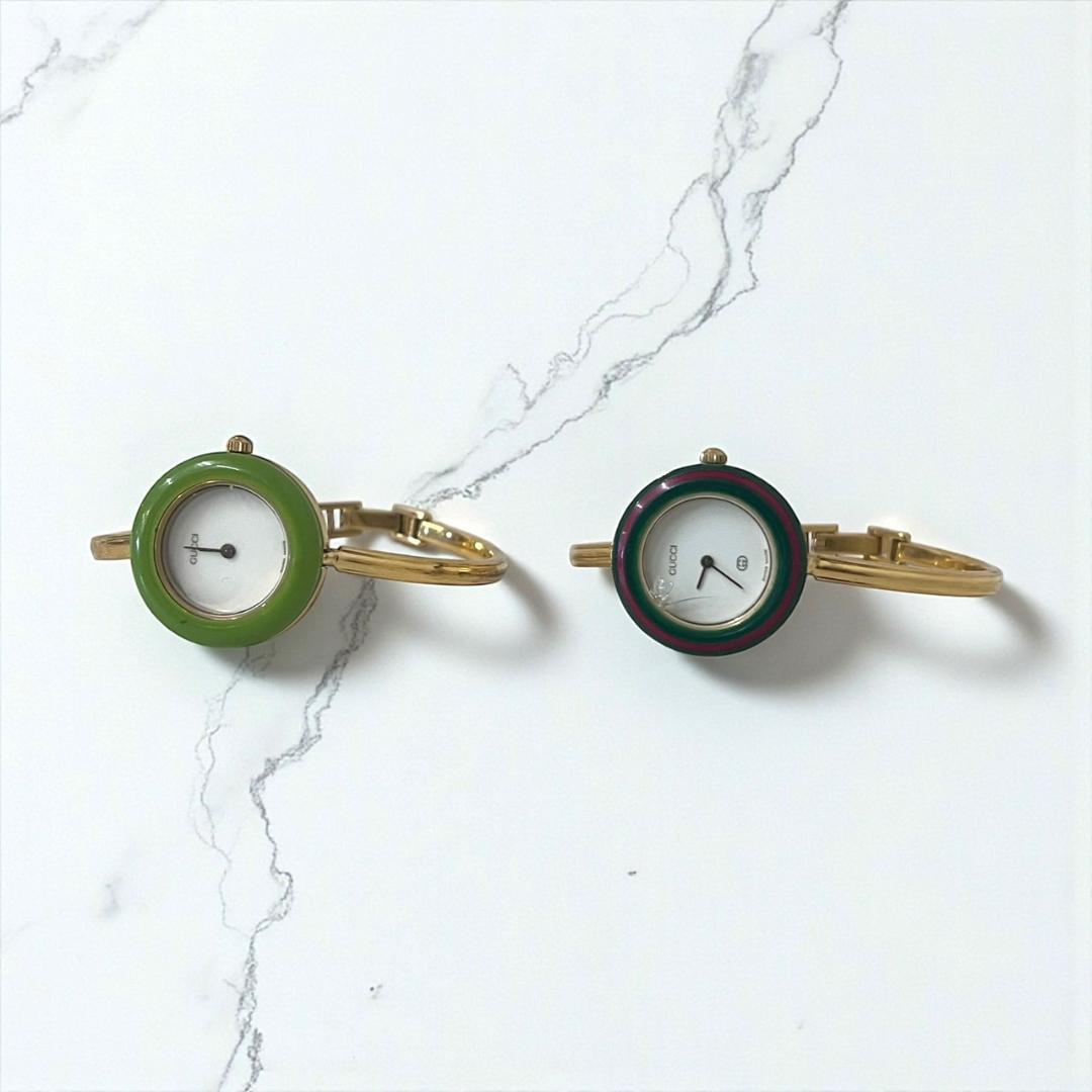 【ジャンク・部品取り】GUCCI チェンジベゼル 腕時計 3点 替えベゼル8色