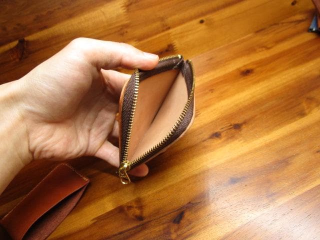 L字ファスナー ミニ財布 レーデルオガワ コードバン キャッシュレス ワイン 革