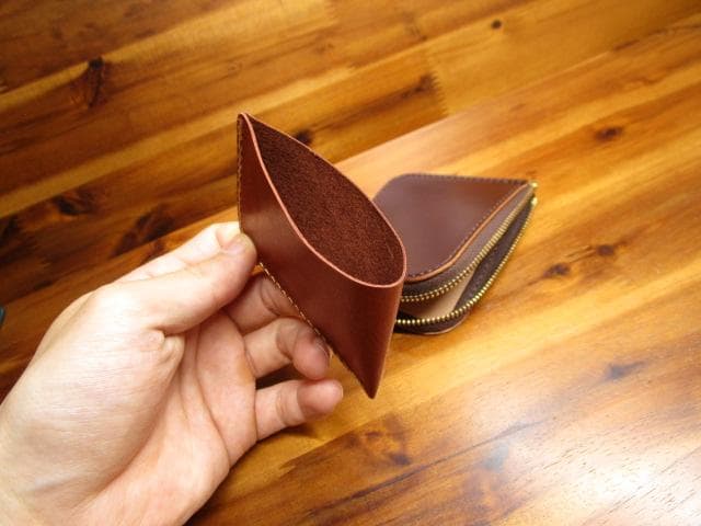 L字ファスナー ミニ財布 レーデルオガワ コードバン キャッシュレス ワイン 革