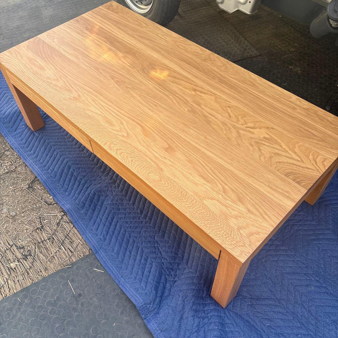 無印良品 オーク材 ローテーブル 引出し付 110×55cm