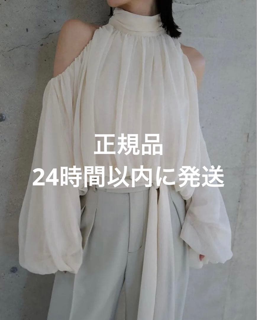 anuans シフォンボリュームブラウス