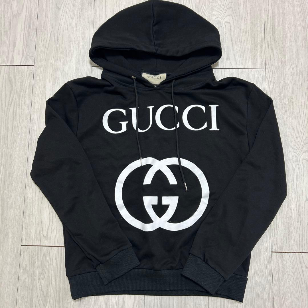 GUCCI ブラック フード付きパーカー S