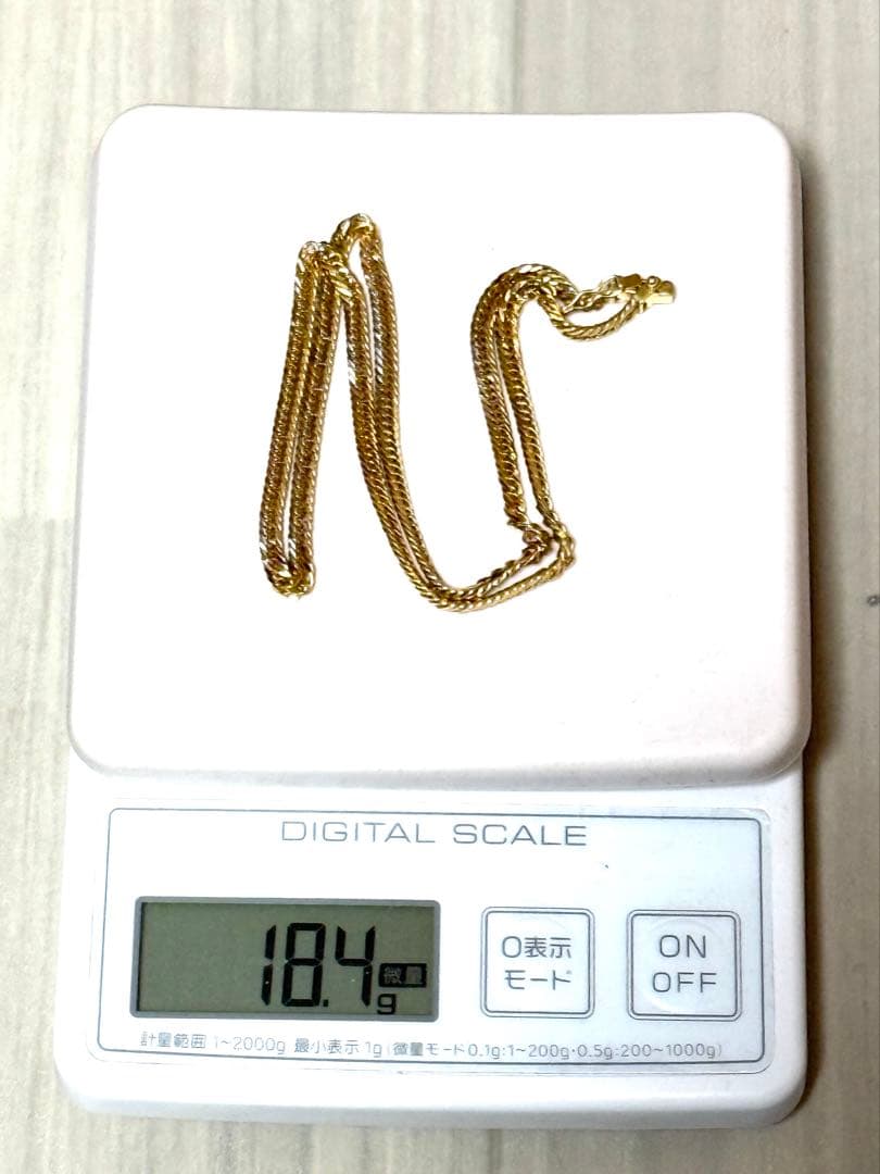 【値上げ予定】K18 トリプル8面カット ネックレス 18g 45cm