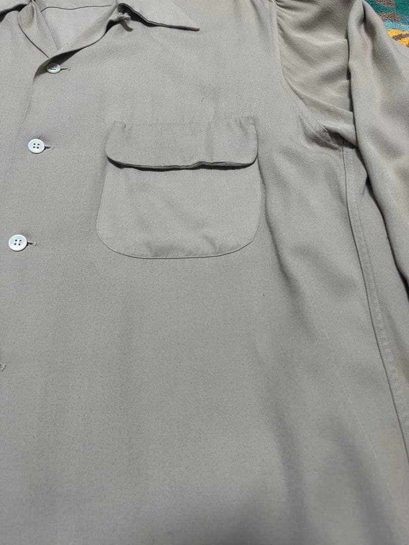 50s レーヨンギャバジンシャツ