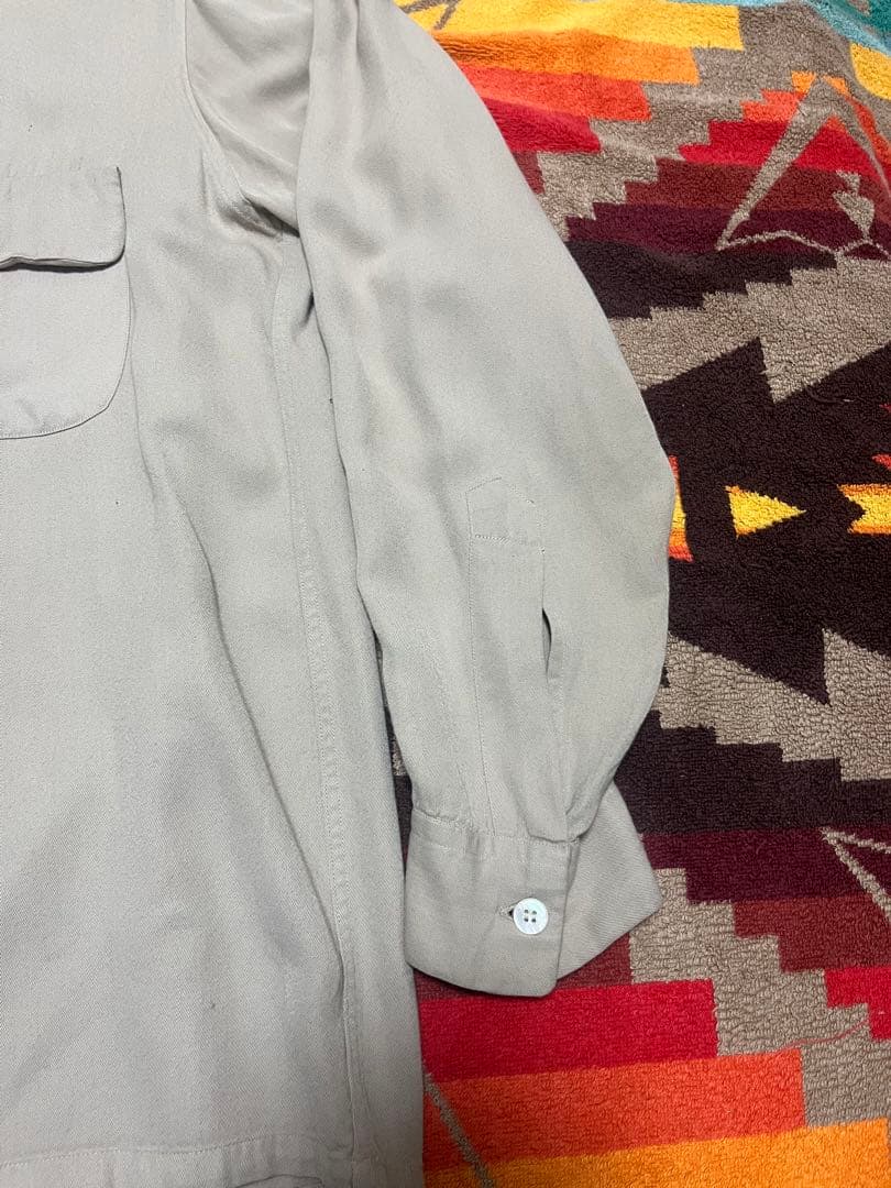 50s レーヨンギャバジンシャツ