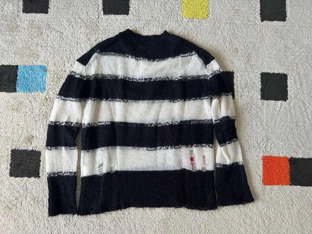 acne studios ボーダー ダメージニット S