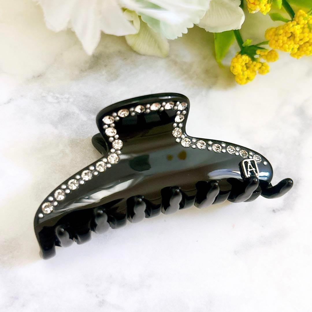 美品 Alexandre De Paris スワロフスキー ミニヘアクリップ 黒
