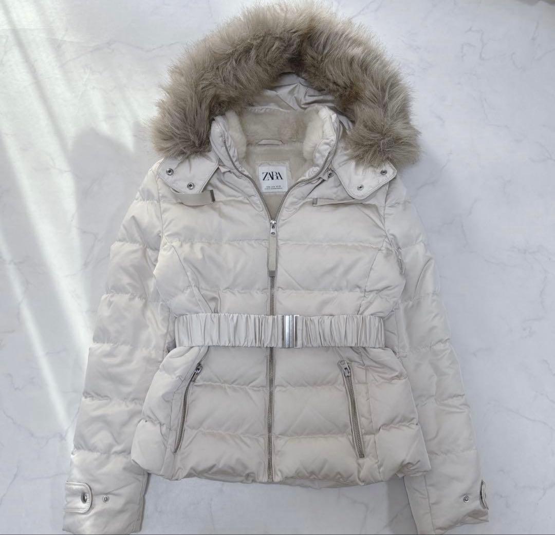 ZARA ダウンジャケット ダックダウン くびれ　ボア　3way M
