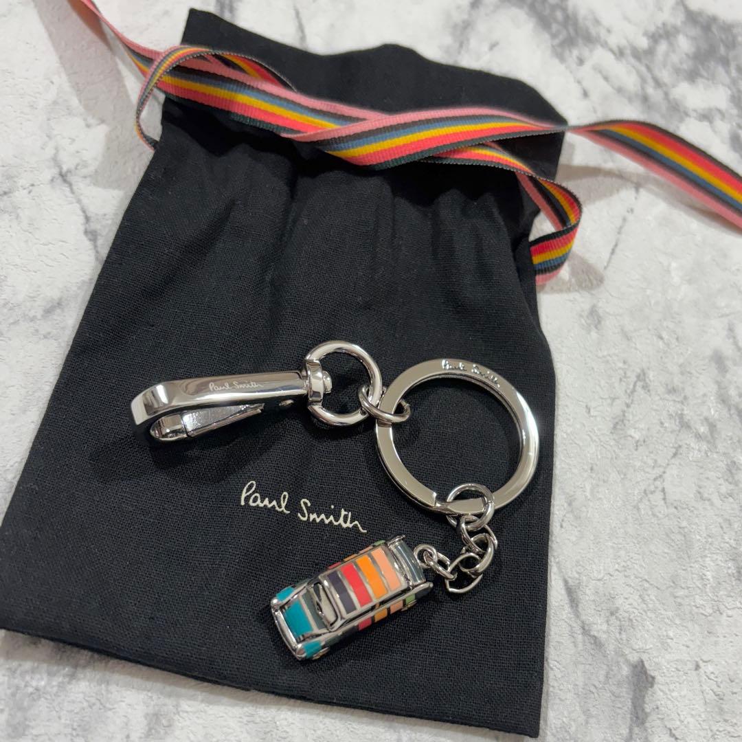 【美品】 Paul Smith ミニクーパー キーリング マルチストライプ