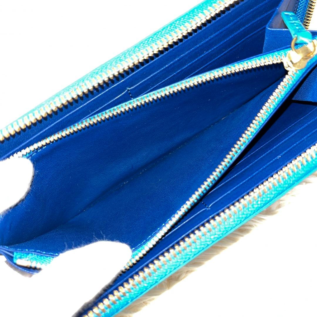 ⭐️新品未使用⭐️　池田工芸　クロコダイル　長財布　L字ファスナー　ターコイズ