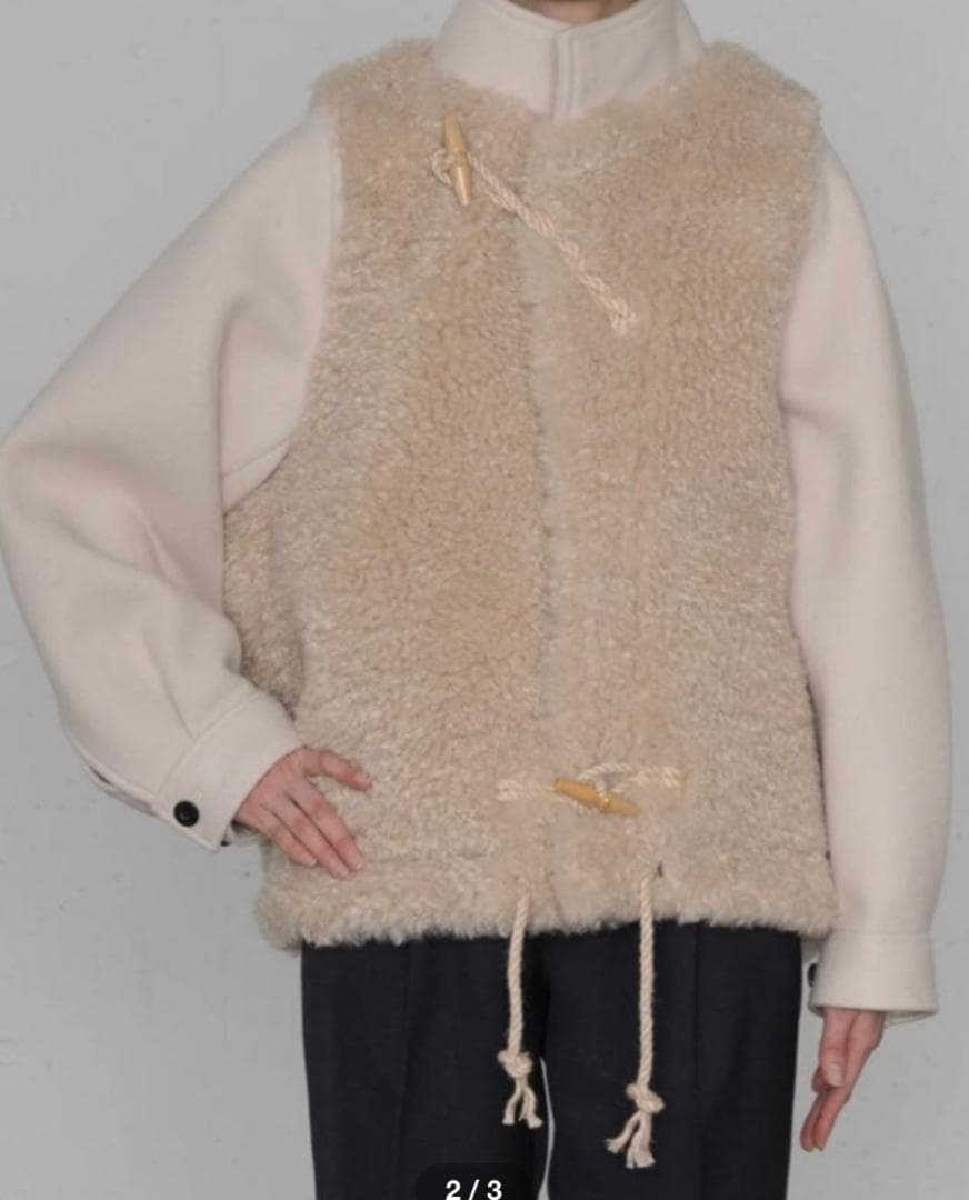 25AW HYKEDOUBLE FACE DUFFEL JACKET クリーム