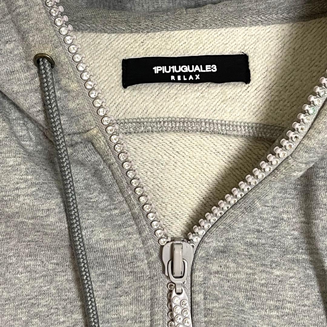 1piu1uguale3 RELAX セットアップ グレー ラインストーン XL