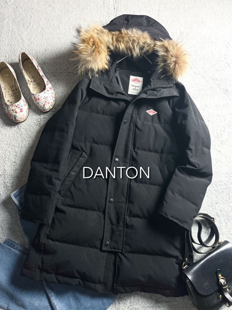 【DANTON】ダントン ファー付2wayタッサーロングダウンコート