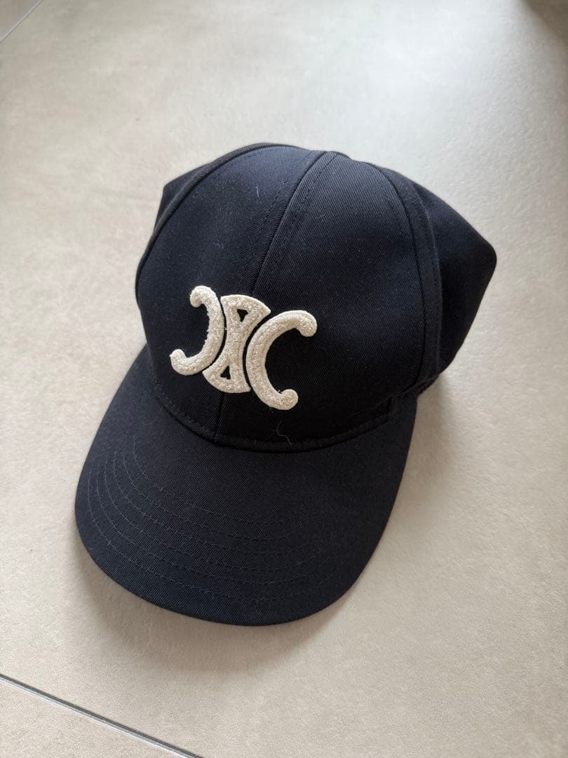 セリーヌCELINE ネイビーキャップ L