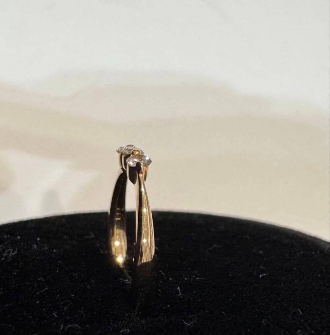 K18 ダイヤモンド 3石　0.2ct リング　ゴールド　刻印あり