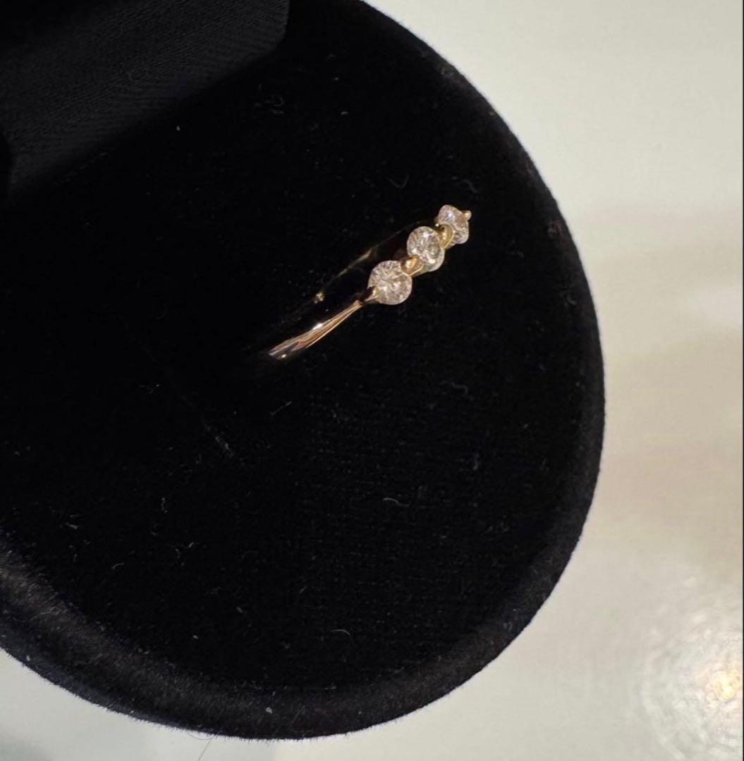 K18 ダイヤモンド 3石　0.2ct リング　ゴールド　刻印あり