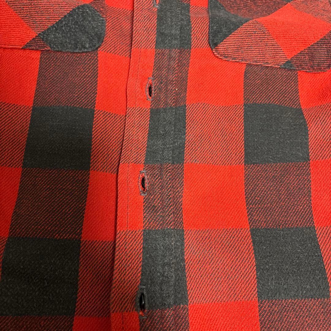 70s〜80s FIVE BROTHER ヘビネル 赤黒ブロックチェック 16